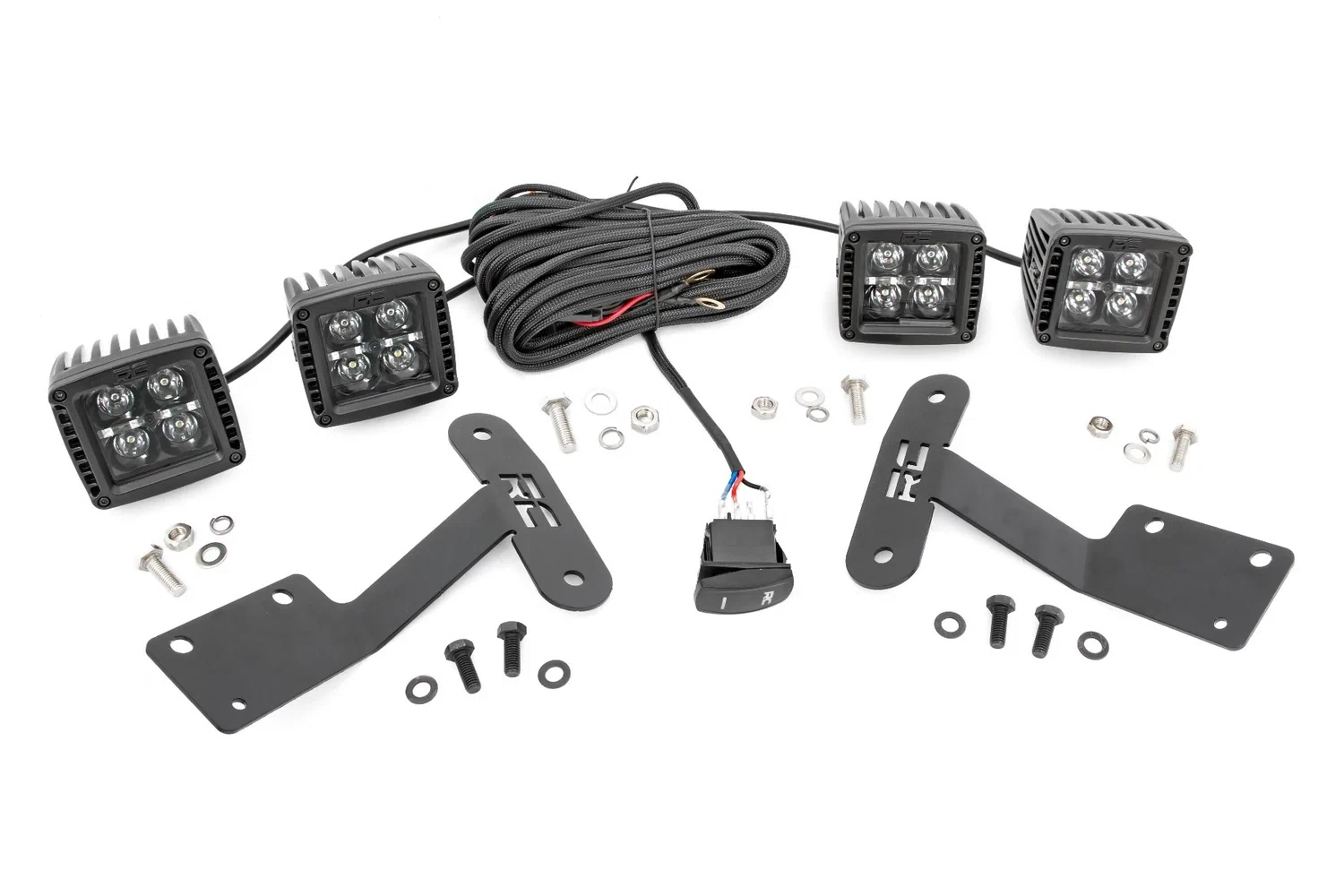 Fits Tundra(14-21) LED Light Ditch Mount Dual 2_ Black Pairs White DRL 70837